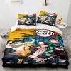 Anime Demon Slayer Kamado Tanjirou Conjunto de Cama Capa de Edredom Conjunto de Cama Capa de Edredom Fronha Edredom King Queen Size Meninos Adultos
