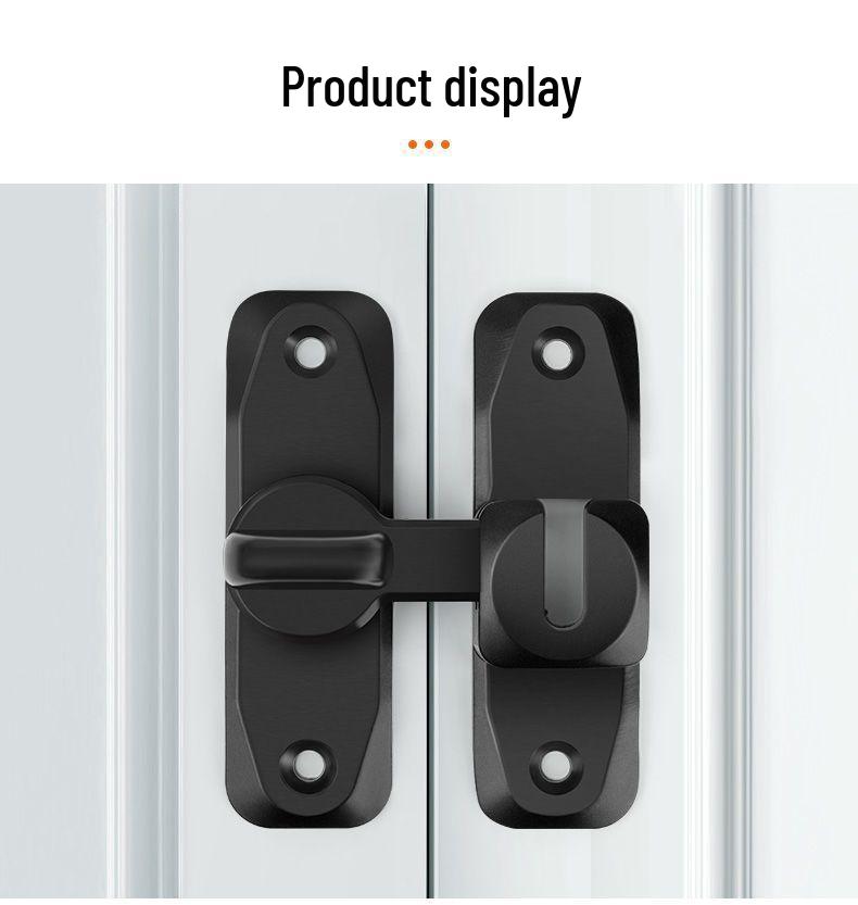 90° Zámek na posuvné dveře (stodolové dveře): Západka bez vrtání, Spona na posuvné dveře, Bezpečnostní šroub