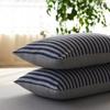 Pure Cotton Jersey Striped Bedding Set: Pillowcase, Duvet Cover, Fitted Sheet - Ideal for Dorms