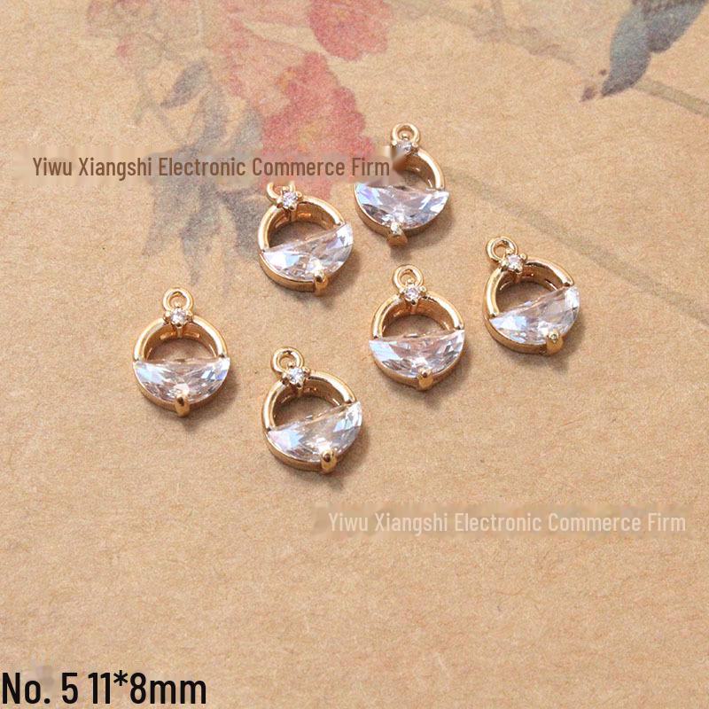 Copper Color-Preserving Zircon Double Pendant Jewelry Set: Necklace, Earrings, Bracelet, DIY Hairpin Tassel Accessories