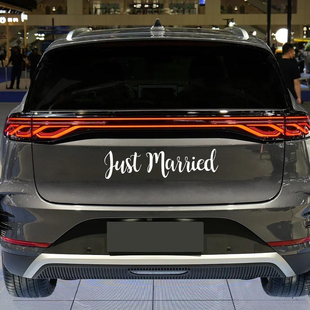 Just Married Wedding Slogan Car Windshield Window Banner Sticker PVC Vinyl Decal Personalised Car Decoration Wedding Supplies