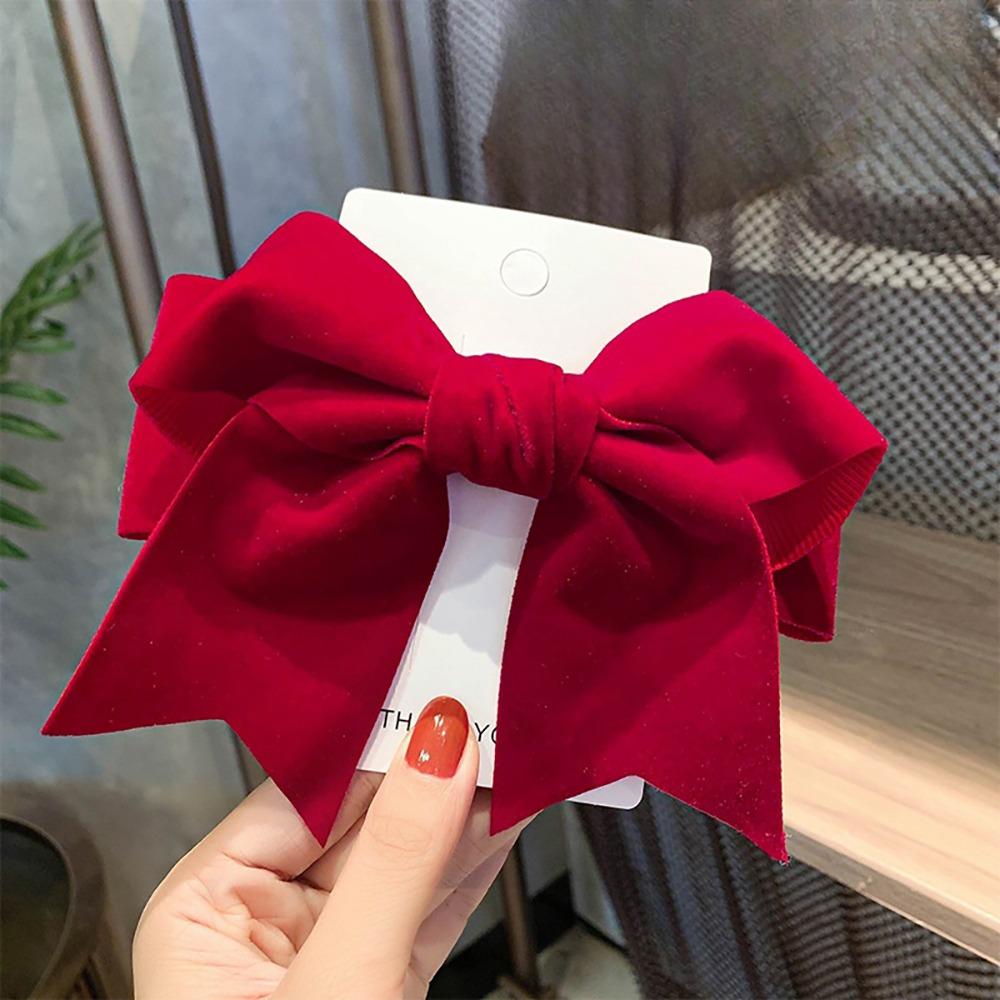 Headwear Red Bow Hair Clips Jewelry Tassels Pearl Barrettes Ribbon Hairpin  Hair Styling Accessory