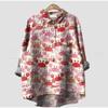 Summer Women's Loose Printed Round Neck Casual Plus Size Women's Long Sleeve T-shirt