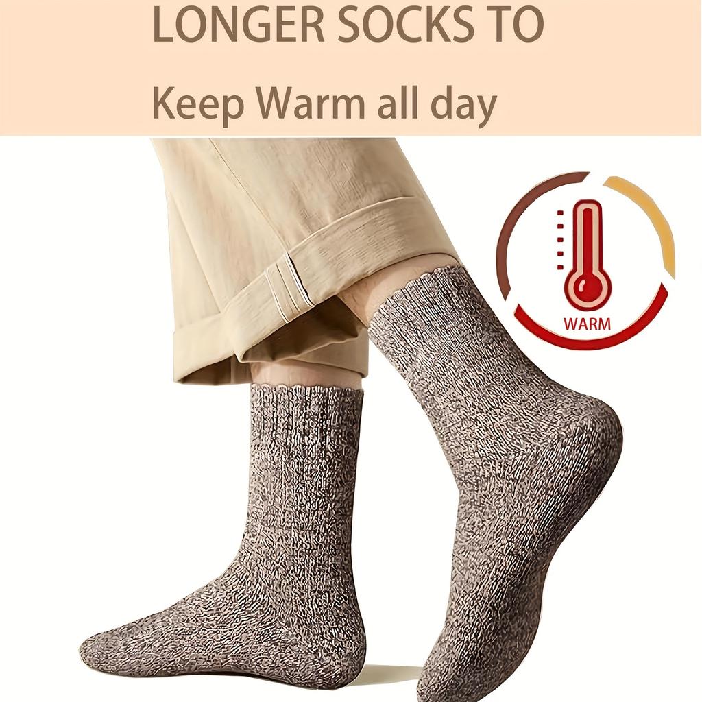 5 Paar Dicke Woll-Wintersocken für Damen - Gemütliche, Warme Sport- & Wander-Kniestrümpfe, Perfekt für Kaltes Wetter
