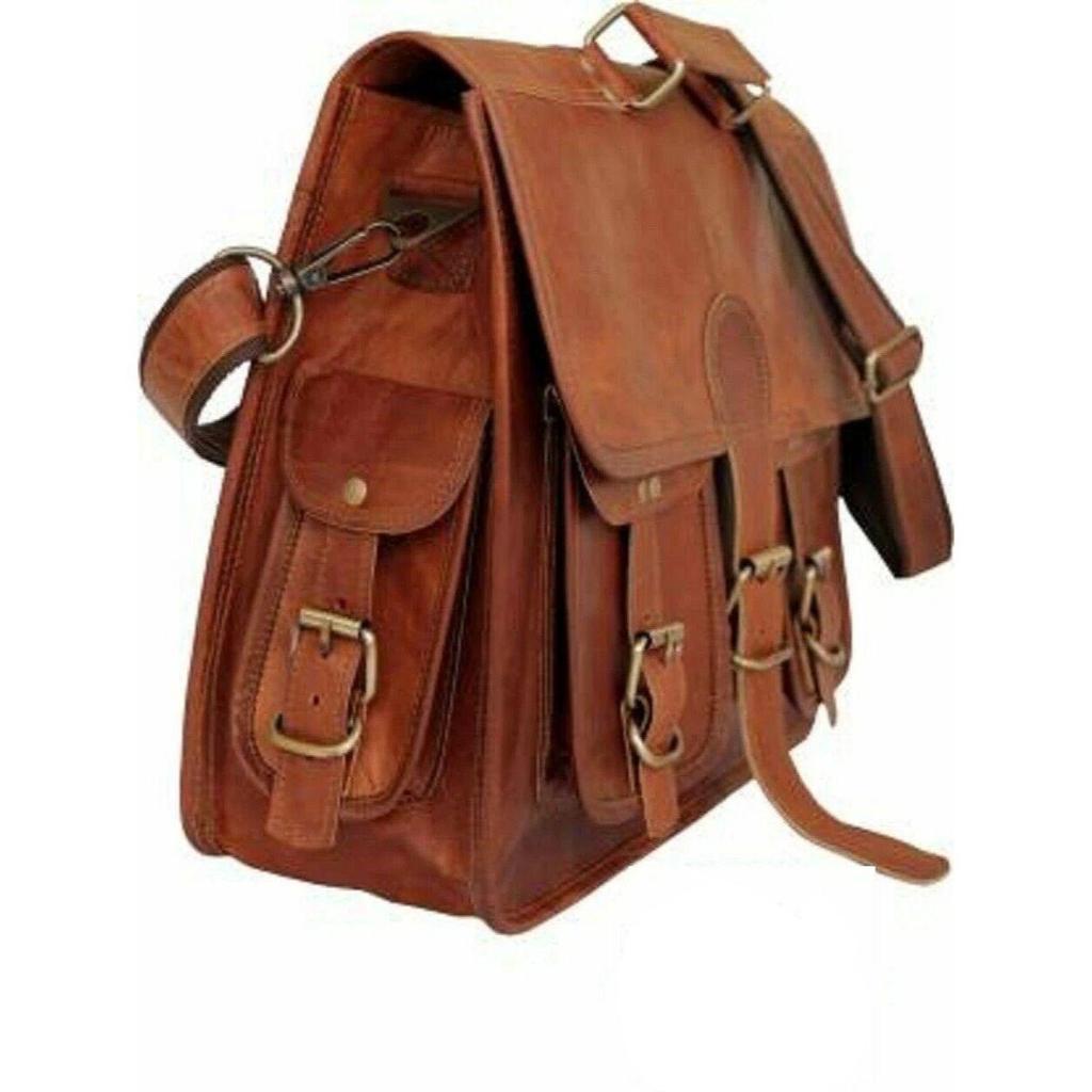 Geantă tip servietă vintage din piele pentru laptop, messenger, făcută manual, rucsac, bărbați