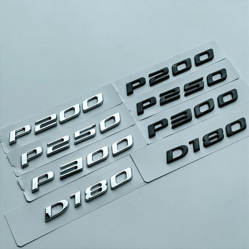 EV400 I-PACE D140 D180 D250 P200 P250 P300 P340 P350 P380 Lettres Chiffres Coffre de Voiture Emblème Plaque Nom Logo Autocollant Noir Chrome