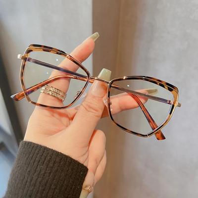 Anti-blue Light Women Cat Eye Eyewear Luxury Metal Frame Oversized Optical Spectacle Eyeglasses Female Vintage Glasses