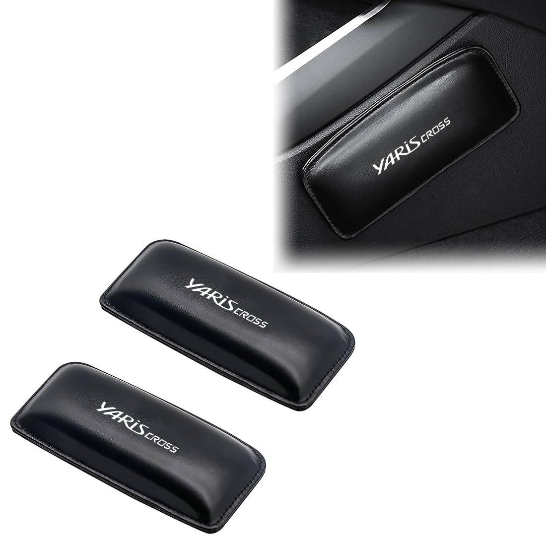

YARIS CROSS Car Logo Knee Pads for Yaris Cross 10 200 Seat Fatigue Reducing Armrest Armrest Knee PU Memory Cotton Interior Parts (2020-Present Models, чёрный