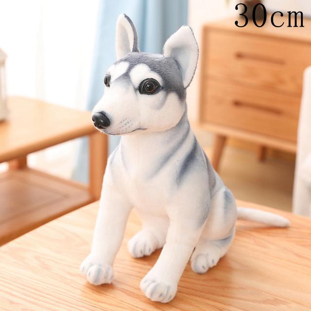 Simulationshund Husky Plüschtier Lebensecht Kuscheltiere Welpe Haustier Plüschtiere Puppe Cartoon Weich Kinderspielzeug Für Mädchen Heimdekoration