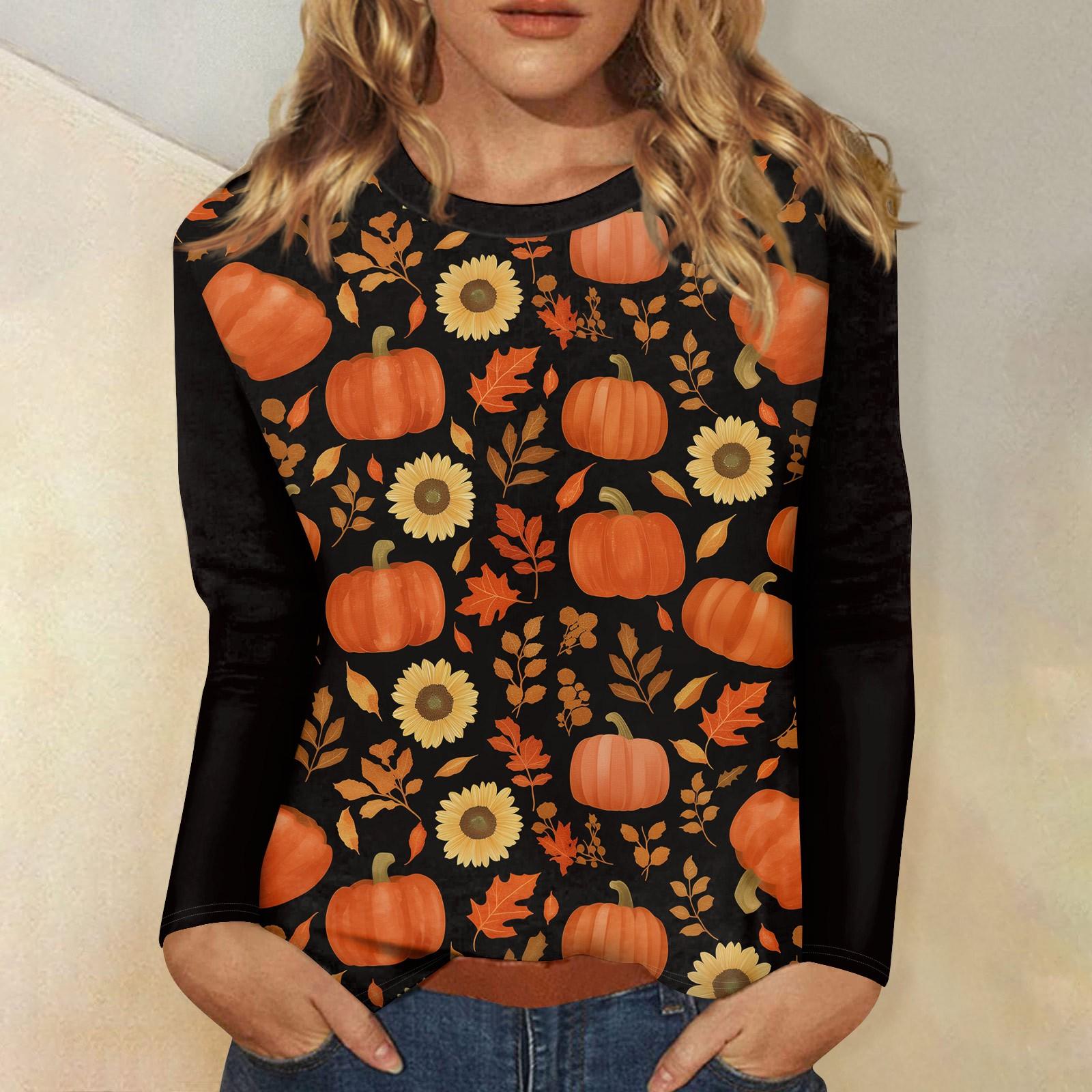 

Рубашки с длинным рукавом для женщин, футболки с принтом, блузки, повседневные базовые топы больших размеров, пуловеры