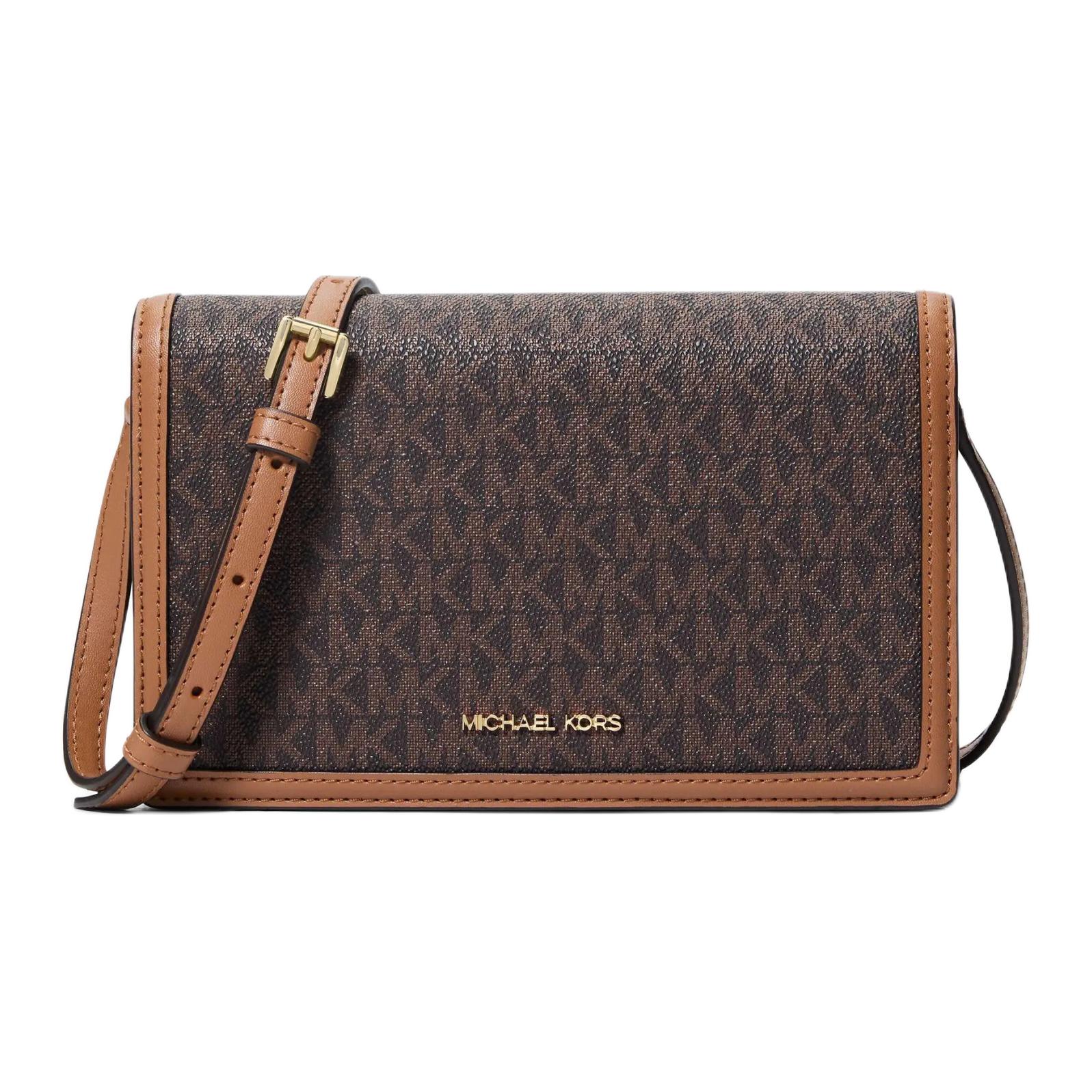 Michael Kors Mwrlowe Logo Print Faux Leather Crossbody Bag Medium Women bags Brown 32S6G0ZC6B-BRN/ACORN Basic Set (Bag+Dust Bag)