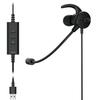 ELECOM USB Headset with Dual Noise and Volume Single Black HS-EP100UNCBK Microphone, Reduction, Mute, Control, Earphone,