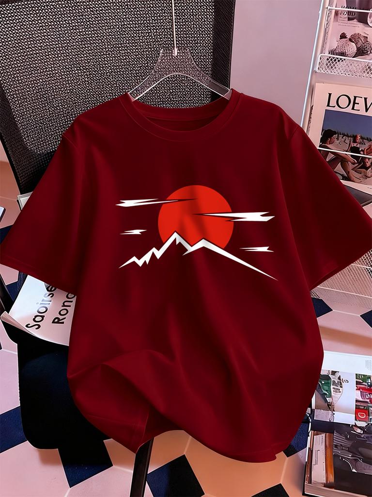 Japanese Harajuku Sun Prints Short Sleeve TShirts Women Cotton Summer Tee Shirts Soft Loose ONeck Tops Casual Womans Clothes