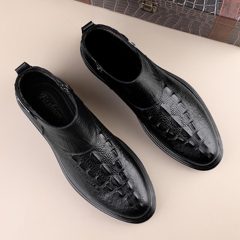 Moda Outono Novas Botas da Moda Masculinas Cano Alto Estilo Britânico Tendência Versátil Coreano Esportes Casuais Respirável Cano Médio Botas de Trabalho