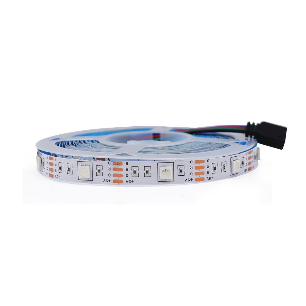 RGB LED Strip Light DC 5V 5050 Flexible LED Tape 50cm 1m 2m 3m 4m 5m 30Leds/m Lamp With 4pin Plug TV Backlight White/ Black PCB