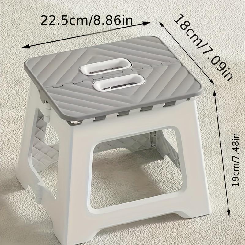 1PC Portable Grey Plastic Folding Stool - Compact, Versatile for Camping, Fishing, Home & Car Storage.
