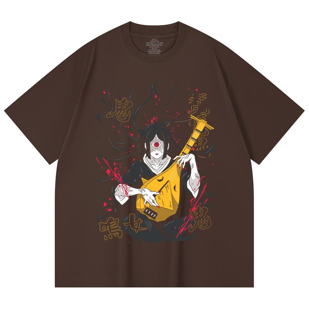 230 Gsm 100% Cotton Demon Slayer V54 Nakime Print Unisex Heavy Cotton T Shirt