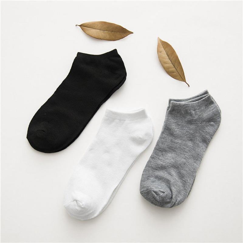 5 Pairs of Men's and Women's Spring and Summer Shallow Mouth Invisible Boat Socks Comfortable Solid Colour Socks Non-slip Socks