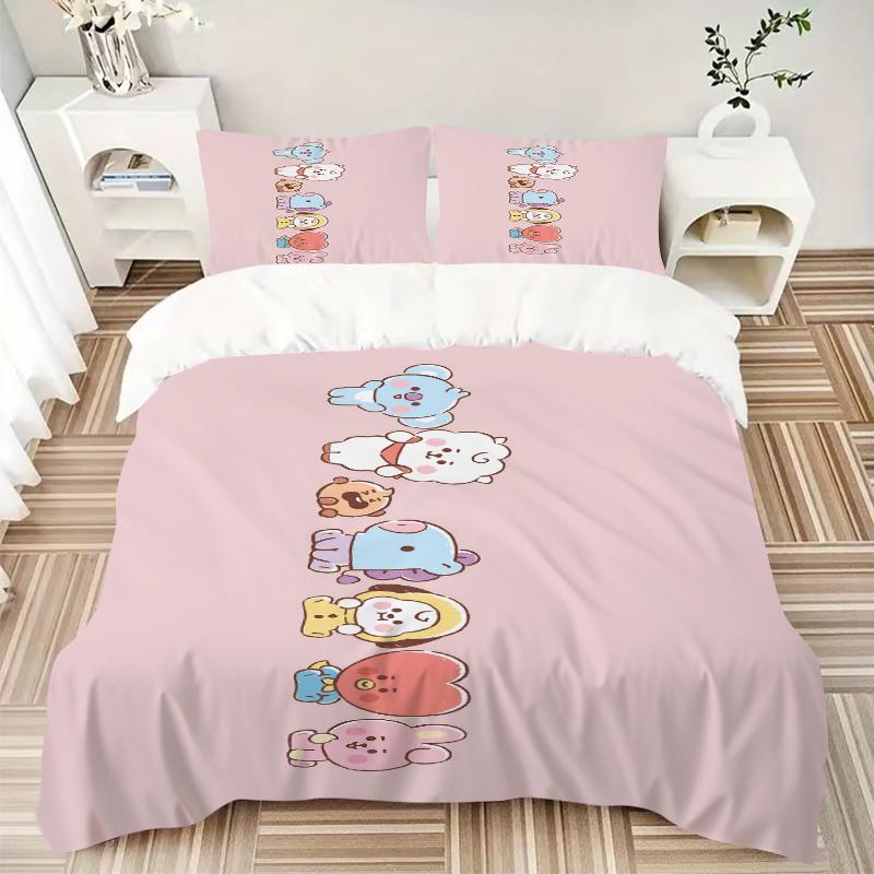 3Pcs Kawaii Friends Together Bedding Sets For All Sizes New 3D Printed Bed Cover Comforter Duvet Cover Pillowcase Bedroom Decoration