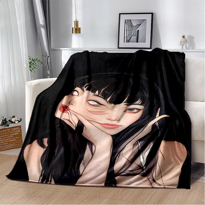 Horror Junji Ito Tomie Kawakami Ghost cartoon Soft Blankets,Throw Blanket Comfortable Blanket for Picnic Beds Sofa Home Bedroom