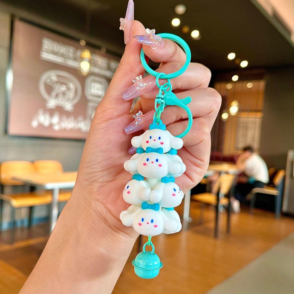 Bedårande Gris & Panda Stapelleksak Hängsmycke Nyckelring - Sött Par Bilväska Tillbehör, Perfekt Liten Gåva