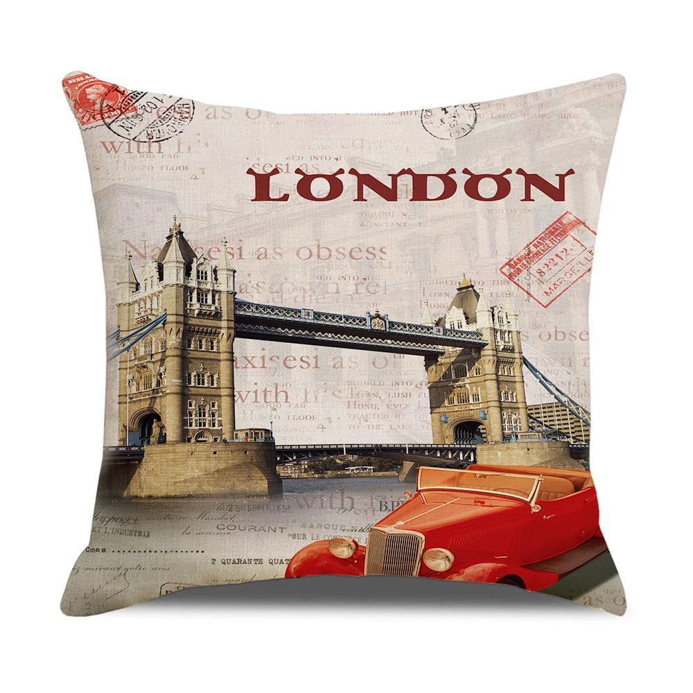 Pillow Nordic British Style Ins Linen Pillow Case Sofa Cushion Square Cushion Iron Tower