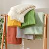 Boho Chunky Waffle Knit Throw Blanket With Long Fringe Heavyweight Rust Orange Sofa Cover Textured Cotton Feel Accent Blanket