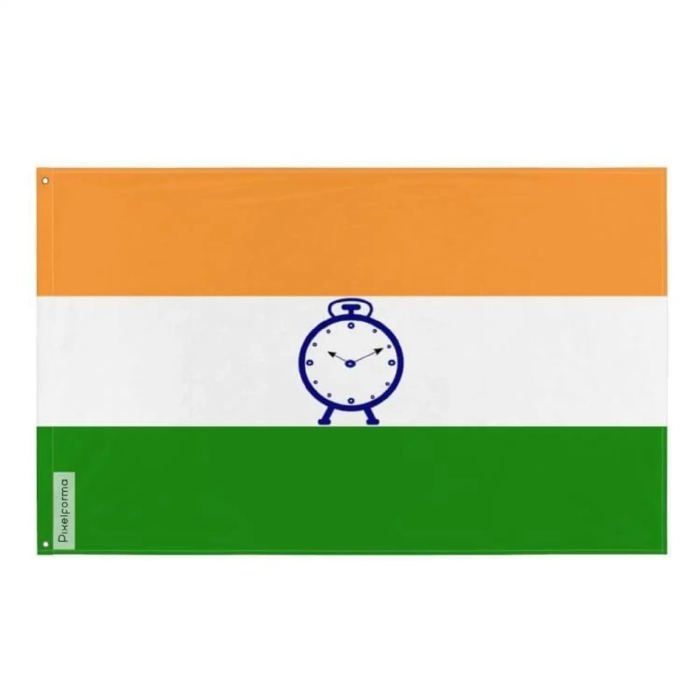 Drapeau - Nationalist Congress Party - 60 X 90 Cm - Polyester - Impression Recto/verso - Œillets En Fer