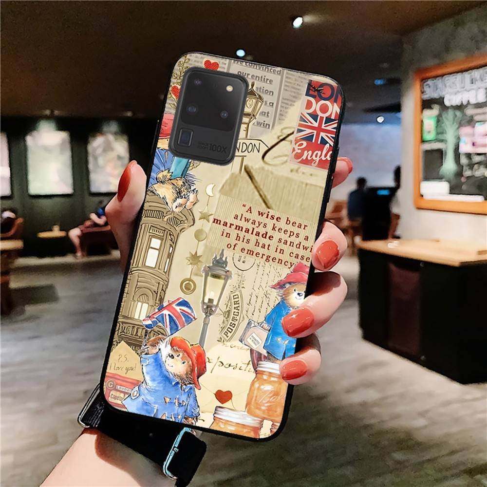 Cute P-Paddingtons Bear Phone Case For Samsung S 24 Fe 25 Ultra Plus 20 Lite 21 30 22 23 24 22 Ultra 5G Fundas