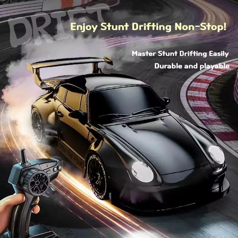 New Four-wheel Drive 1:24 RC Drift Car with LED Light 2.4G Radio 20KM/h High Speed Remote Control Racing Cars Vehicle Model Toy Gift for Boy Girl Kid