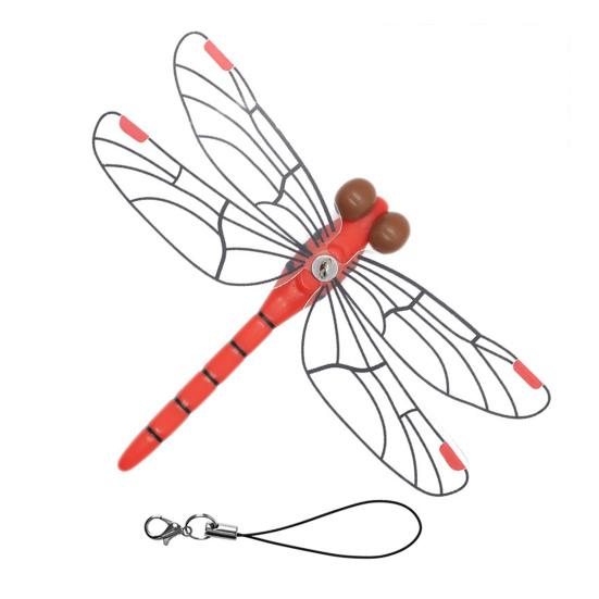 

12 см поддельное украшение в виде стрекозы, устойчивое к атмосферным воздействиям садовое репеллент от мух, имитация мультяшной модели стрекозы, игрушка в помещении и на открытом воздухе, 3D орнамент в виде стрекозы красный