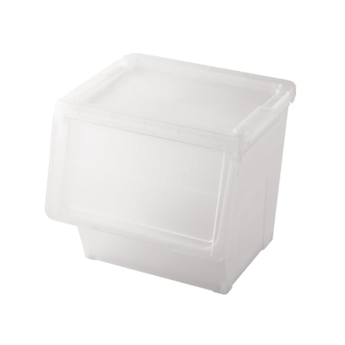 Tenma Kabako Large Flap Storage Box, Easy Access, Assembly Required. This Versatile Storage Case Features a Flap Door and a Translucent Clear Plastic