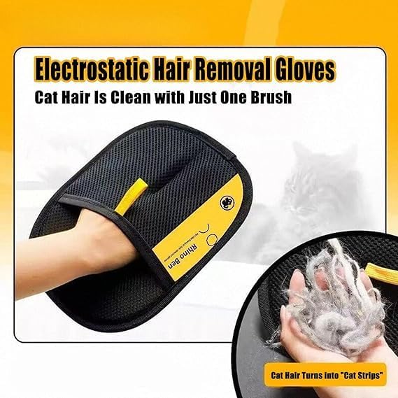 Pet Hair Removal Glove Brush for Cats and Dogs Double-Sided Deshedding Tool, 1 Glove