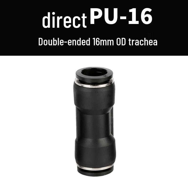 Straight Quick Push-In Pneumatic Air Tube Connector, PU Sizes 6-16, Plastic Two-Way Joint