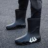 Men's Outdoor Waterproof Anti Slip Wear Resistant Mid Top Rain Shoes