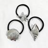 3Pcs Women Hair Ties Elastic Hair Bands with Metal Conch Shell Starfish Decoration Soft