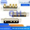 Gold-Plated 9W4 Male/Female Solid Pin High Current D-Sub Connector, Solder Type Plug