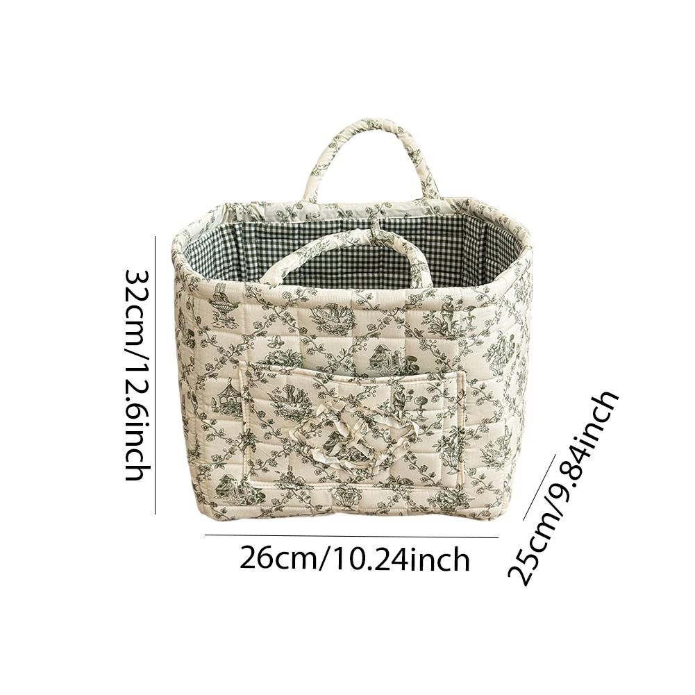 Cloth Storage Basket Foldable Debris Organizing Bag Washable Clothes Hamper Vintage Floral Design Laundry Storage Bin Home Decor