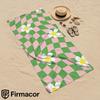 Pink Green Checker Daisy Microfiber Beach Towel Quick Dry Sand Free Oversized Soft Absorbent Bath Towel for Swimming Pool Travel