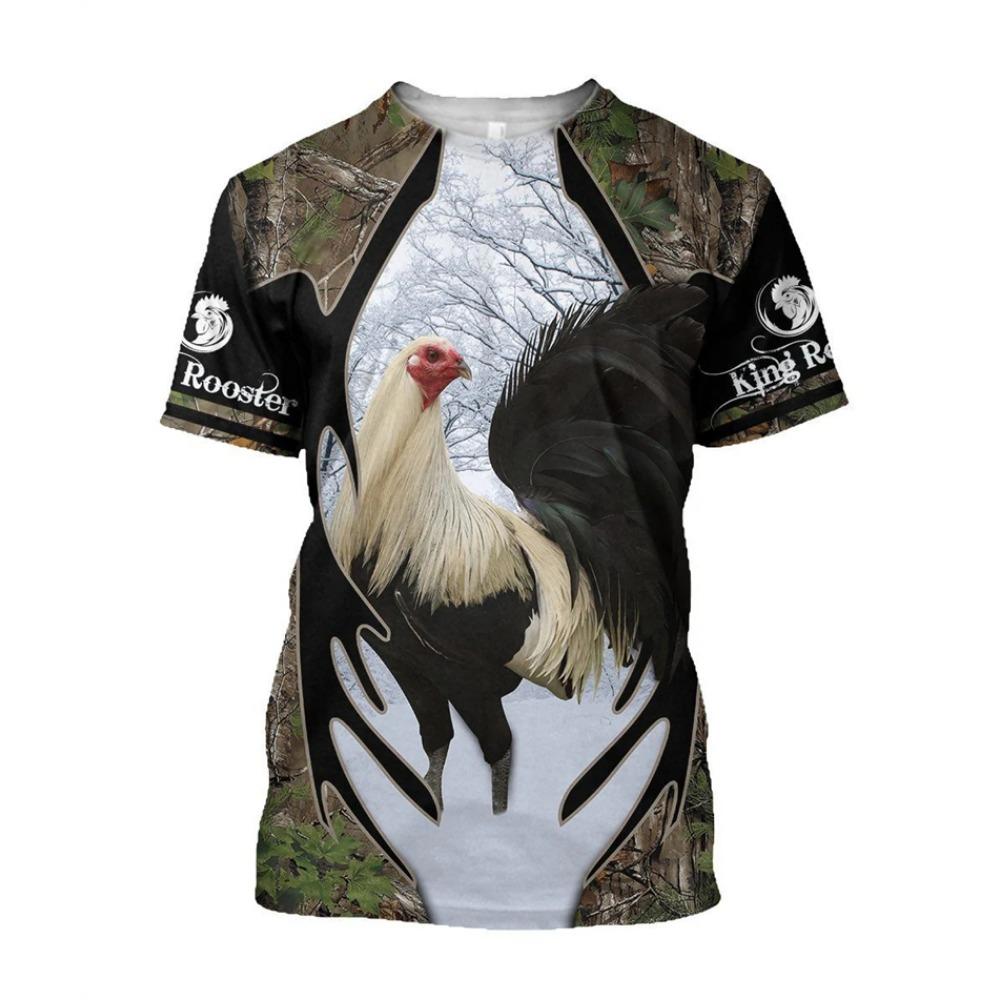 Vintage Rooster Graphic T-shirt Men Women3D Print O-Neck Pullover Casual Short Sleeve T Shirt Fashion Harajuku Unisex Tees