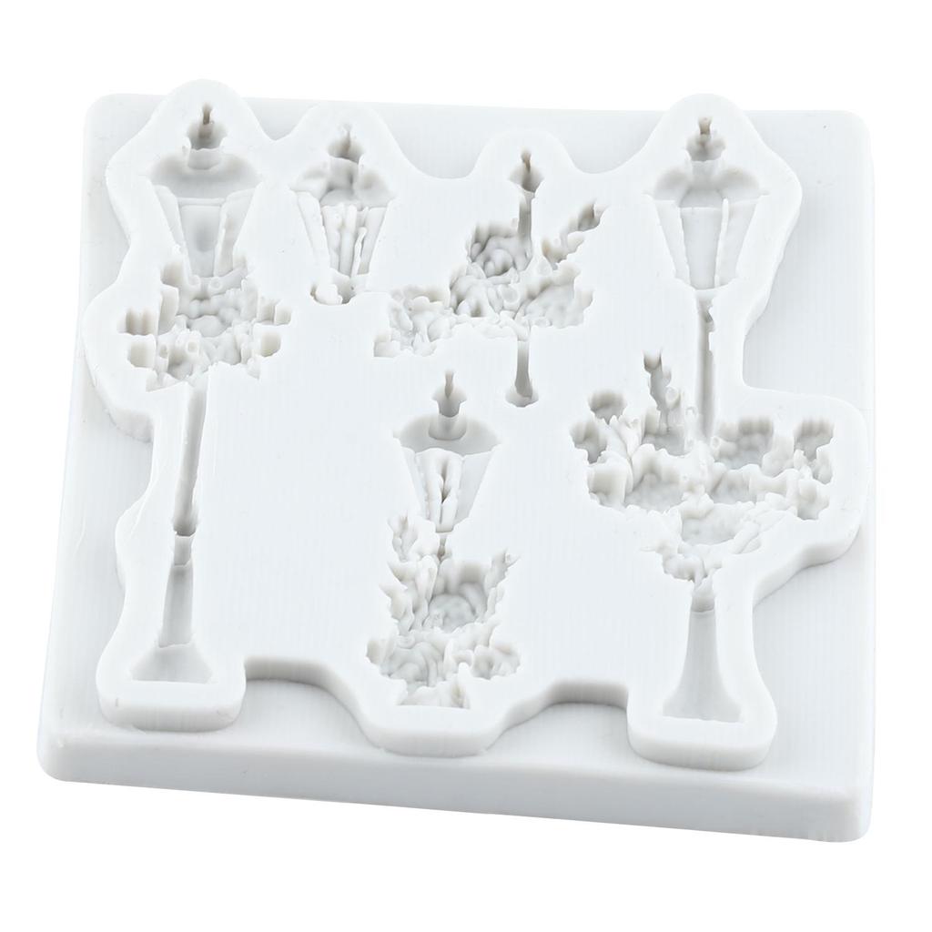 Vintage Straßenlaterne Silikonformen Straßenlaterne Fondantform Kuchen Dekorationswerkzeuge Cupcake Topper Schokolade Süßigkeiten Basteln Gum Paste Polymer Clay