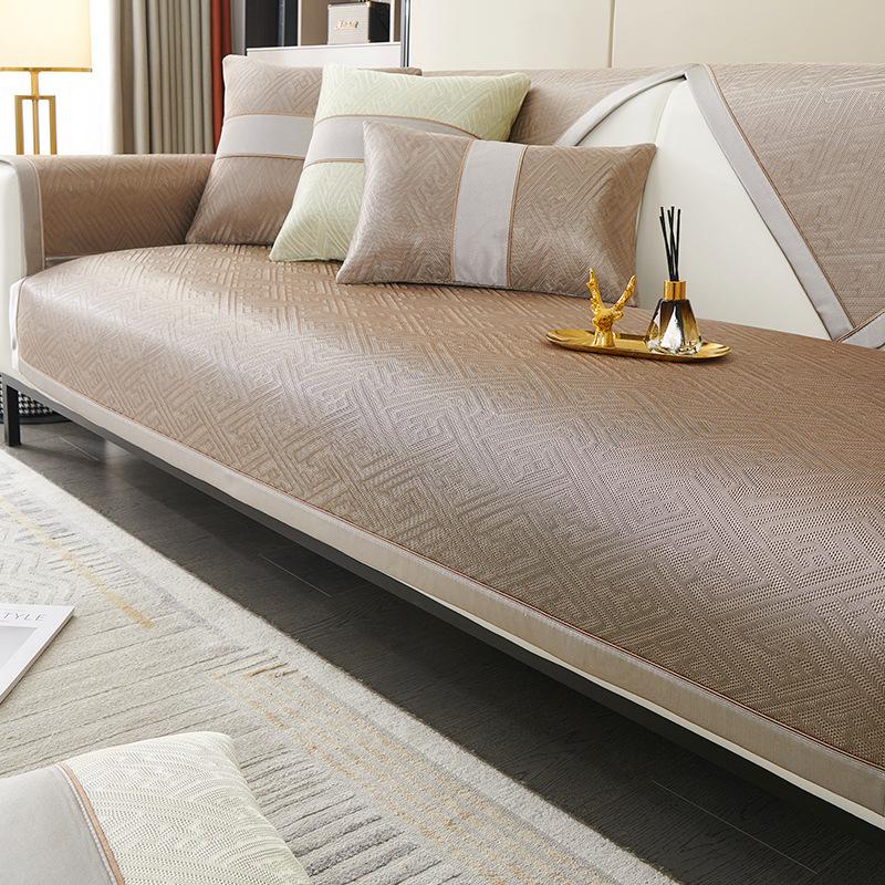 

Легкая роскошная прохладная подушка для дивана из ледяного шелка, летняя, летняя, летняя, современная простая подушка, нескользящая универсальная ткань для чехла на диван 70*70cm