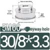 60-Teeth 5M Timing Pulley, T-Slot Width 16/21/27mm, BF Type Stepped with Machined Hole 6-20mm
