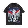 Neon Genesis Evangelion Rei Ayanami Retro Comic Book Style Vintage Washed Oversized Streetwear Anime Fan Merch T-Shirt Top for Eva Fans Anime