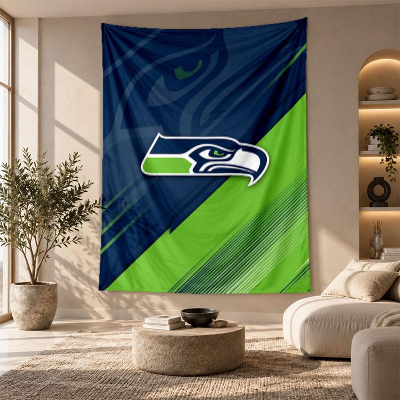 Decorative Tapestry,Seattle Seahawks Printed Wall Art, Lightweight Wall Hanging For Bedroom Background