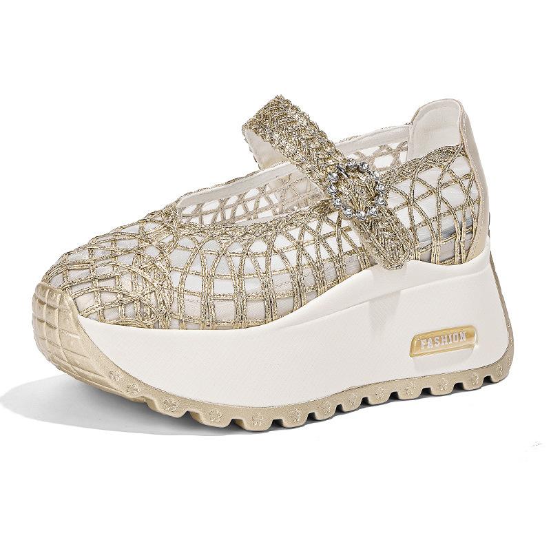 Woman`S Mesh Hollow Platform Wedge Sneakers