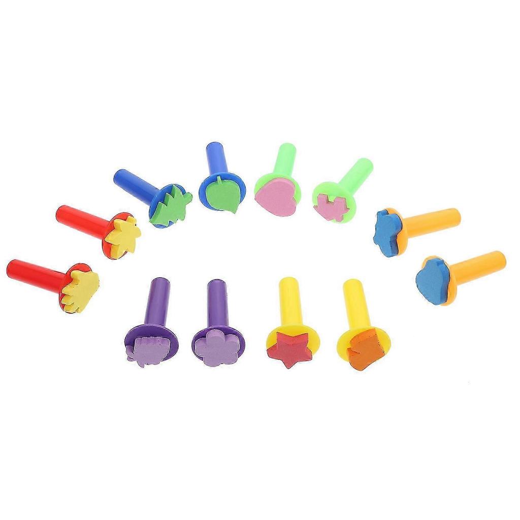 12 Pcs Star Stamp Foam Craft Stamps Sponge Painting Brush Craft Sponges Painting Decorative Sponge Painting Shapes