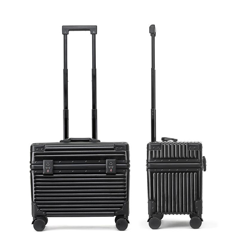 18" Aluminum Frame Top-Opening Suitcase with Universal Wheels for SLR Photography Travel, Flight Attendant, or Business Carry-On.