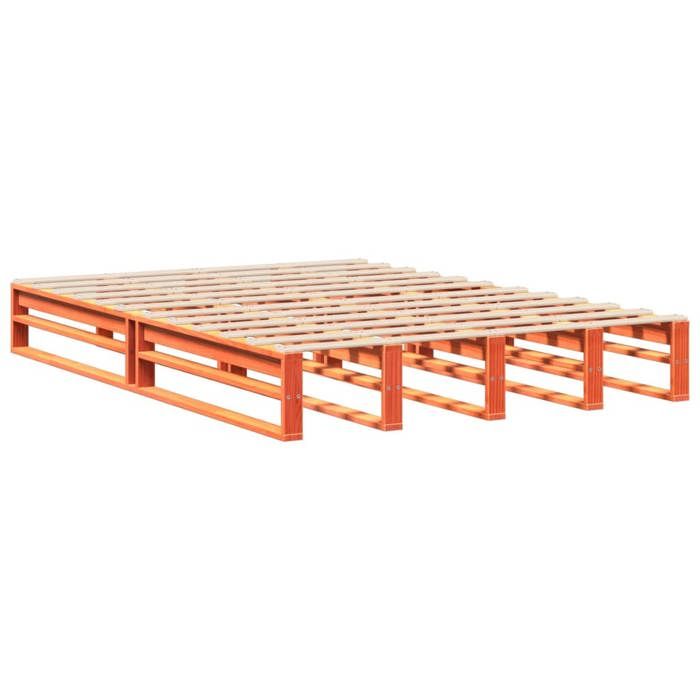 VidaXL Bed Frames Cherry Brown 135x190 Cm Solid Pine Wood, Bed, Solid Wood Bed Frame, Bedroom Furniture At 850868
