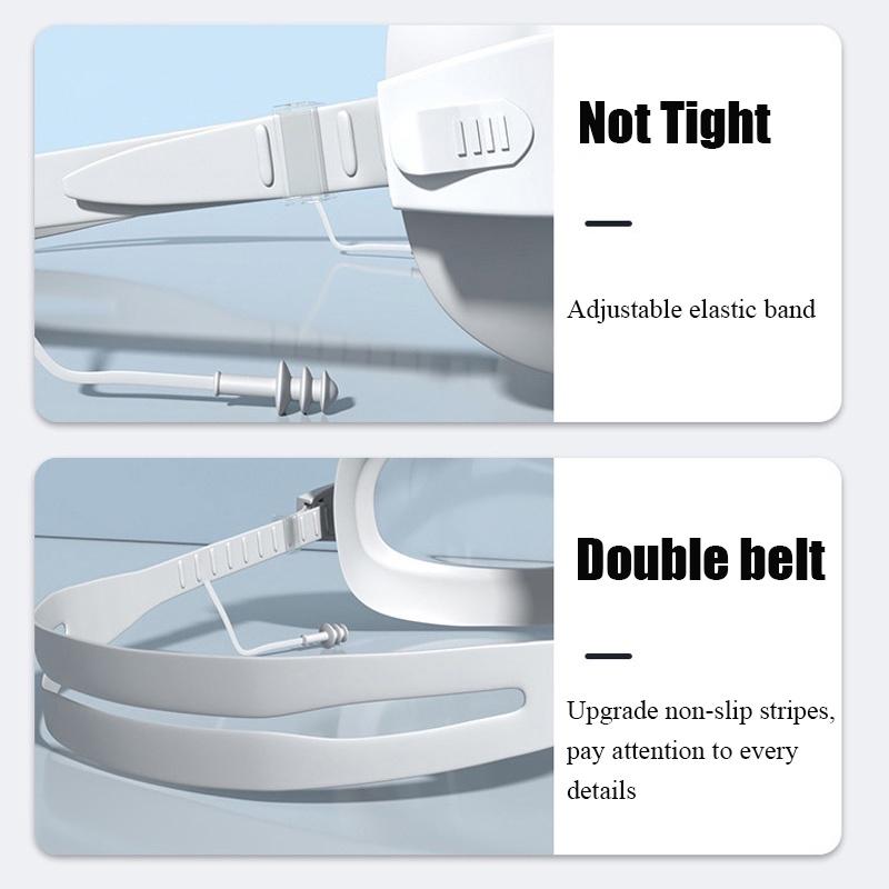 Myopie-Verschreibung -1,5 ~ -8,0 Grad Wasserdichte Anti-Beschlag-Silikon-Schwimmbrille mit Ohrstöpseln